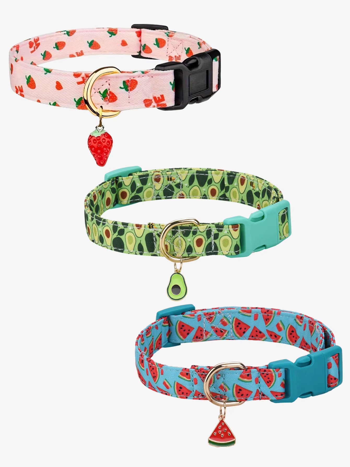 Collier à motif de fruits pour animaux de compagnie, pendentif en métal, adapté aux petits et moyens animaux de compagnie, chiot, chat