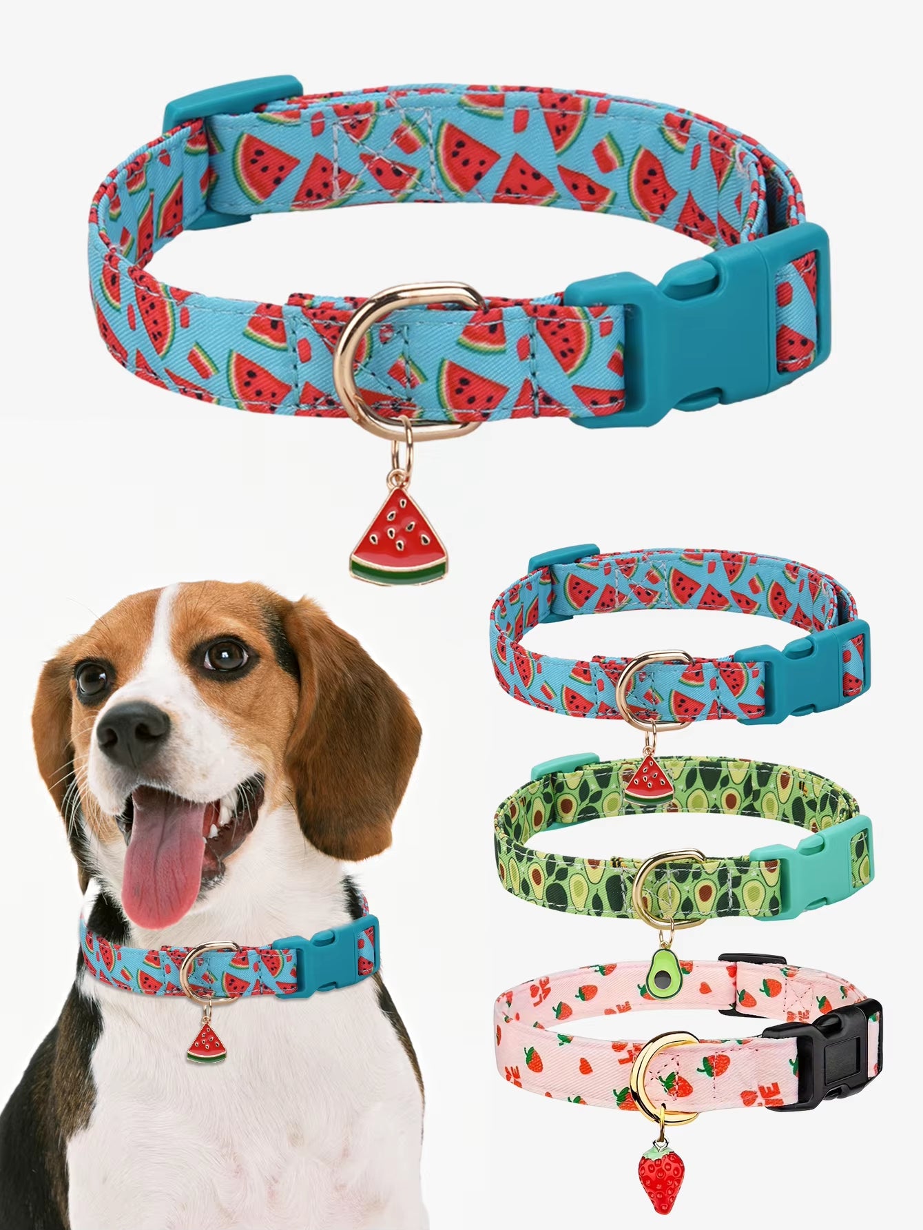 Collier à motif de fruits pour animaux de compagnie, pendentif en métal, adapté aux petits et moyens animaux de compagnie, chiot, chat