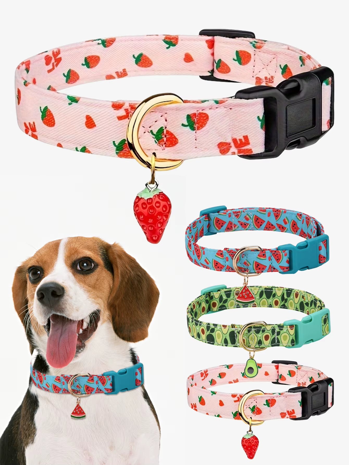 Collier à motif de fruits pour animaux de compagnie, pendentif en métal, adapté aux petits et moyens animaux de compagnie, chiot, chat