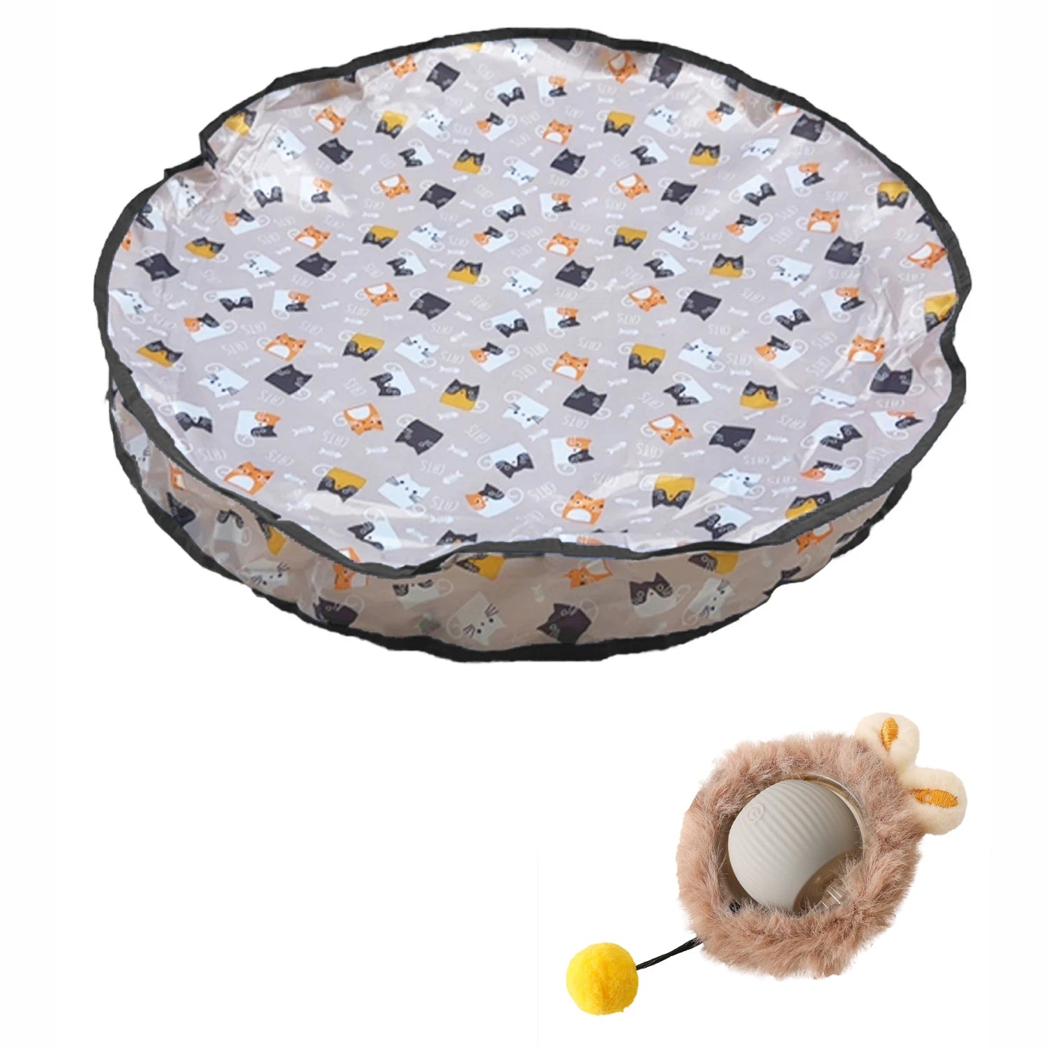 Jouet en peluche électrique Automatic Kitty pour chat, ensemble de couverture de jeu, boule roulante à gratter, jouets interactifs intelligents et éclairés