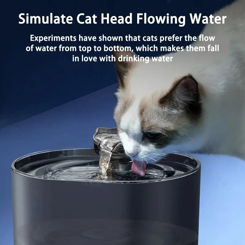 Fontaine à eau à recirculation automatique pour chats et chiens, distributeur d'eau, pompe muette électrique USB, oreille de chat, fontaine à boire pour animaux de compagnie