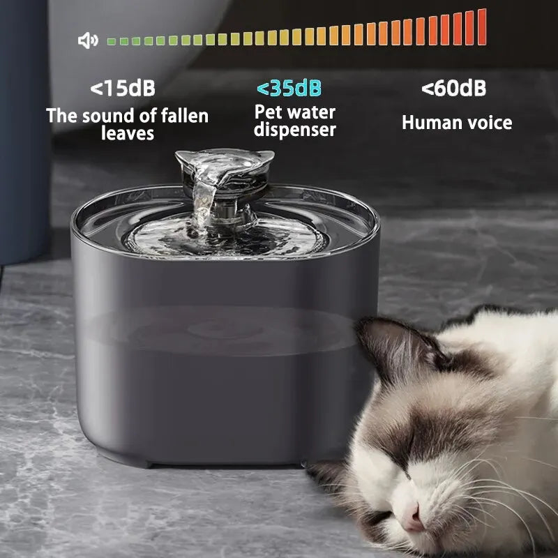 Fontaine à eau à recirculation automatique pour chats et chiens, distributeur d'eau, pompe muette électrique USB, oreille de chat, fontaine à boire pour animaux de compagnie