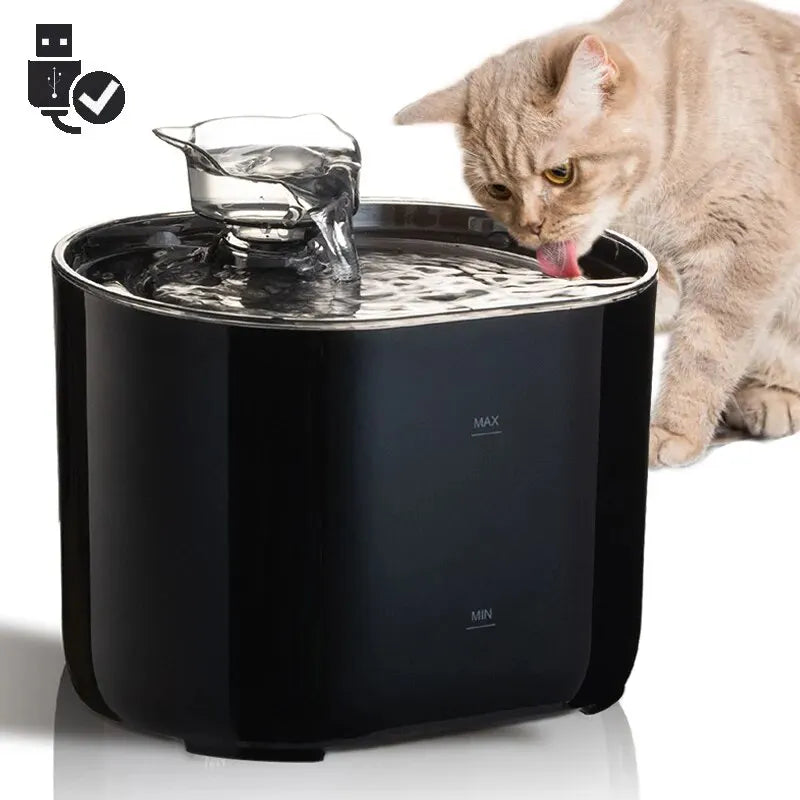 Fontaine à eau à recirculation automatique pour chats et chiens, distributeur d'eau, pompe muette électrique USB, oreille de chat, fontaine à boire pour animaux de compagnie