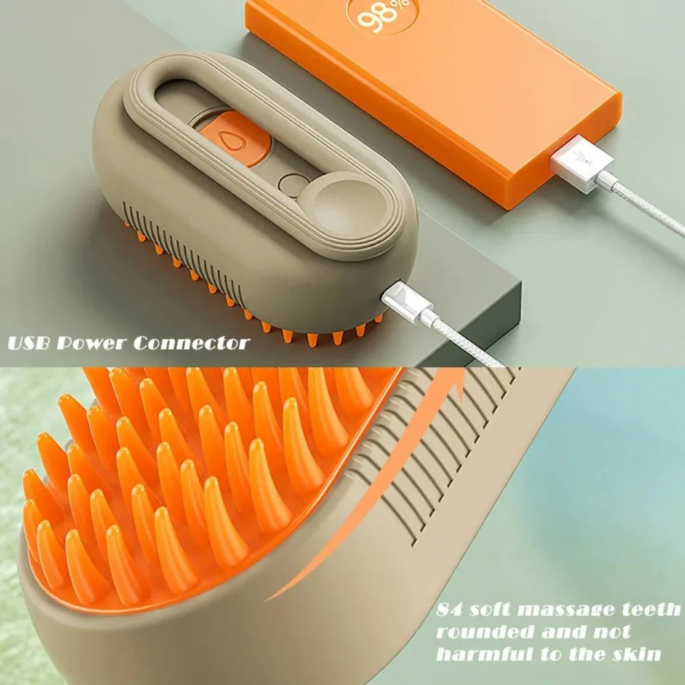 Pulvérisateur électrique pour massage, brosse à vapeur pour chat et chien, outil de toilettage pour animaux de compagnie, perte de cheveux, 3 en 1, peignes de massage