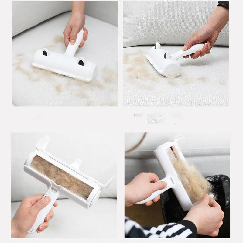 Chom-Rouleau autonettoyant pour poils d'animaux, poils de chat, charpie, une brosse à main, épilateu