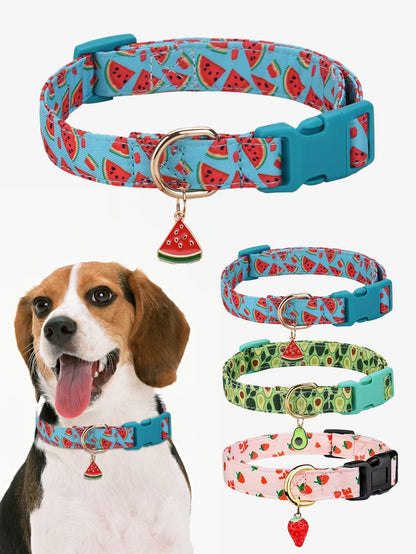 Collier à motif de fruits pour animaux de compagnie, pendentif en métal, adapté aux petits et moyens animaux de compagnie, chiot, chat