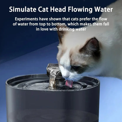 Fontaine à eau à recirculation automatique pour chats et chiens, distributeur d'eau, pompe muette électrique USB, oreille de chat, fontaine à boire pour animaux de compagnie