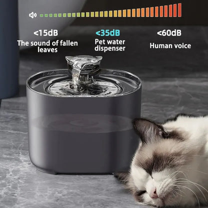 Fontaine à eau à recirculation automatique pour chats et chiens, distributeur d'eau, pompe muette électrique USB, oreille de chat, fontaine à boire pour animaux de compagnie